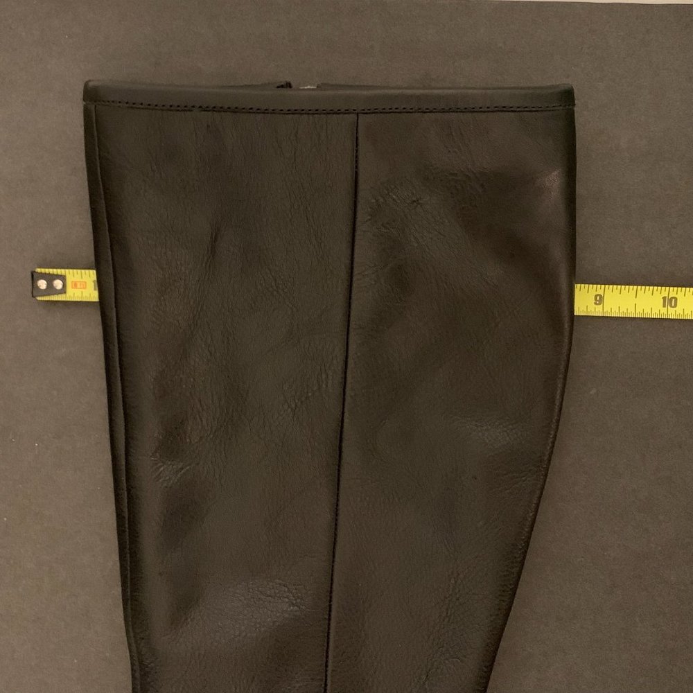 Diba Black Leather Moto Full Zip Knee High Boots Size 7 - Picture 9 of 14
